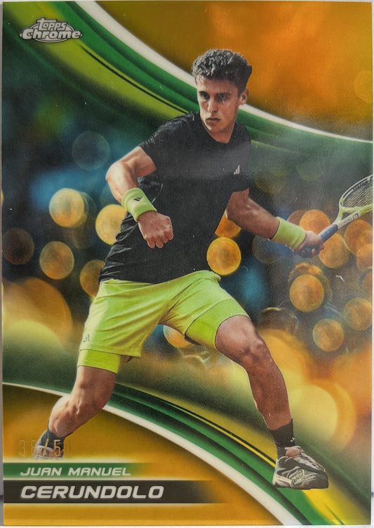 Juan Manuel Cerundolo 36/50 Gold Topps Chrome Tennis 2025