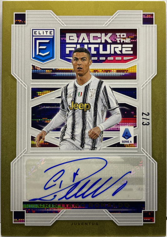 Cristiano Ronaldo 2/3 Autograph Back To The Future Donruss Elite Serie A 2021/22