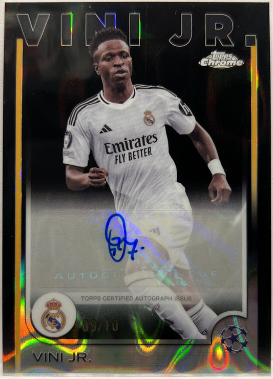 Vini Jr 9/10 Autograph Black Lava Topps Chrome UCC 2024/25