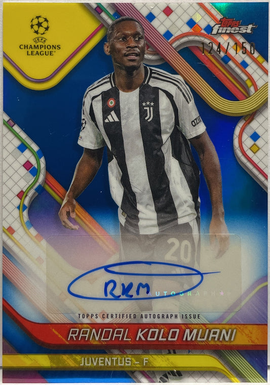 Randal Kolo Muani 124/150 Autograph Blue Topps Finest UCC 2024/25