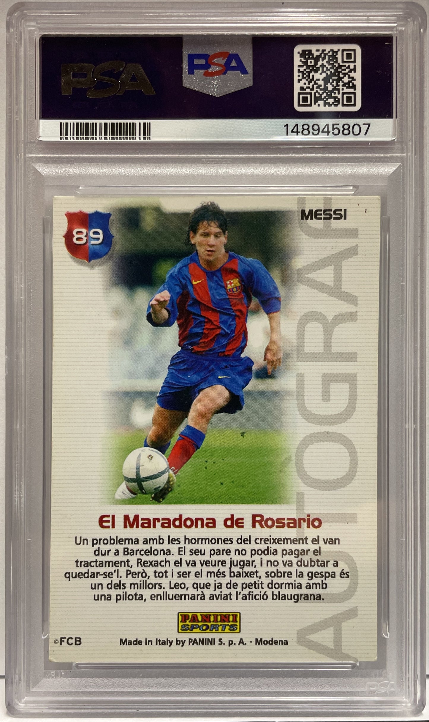 Lionel Messi Autograph On Card Barca Campeon Panini Megacracks 2004/05 PSA 4