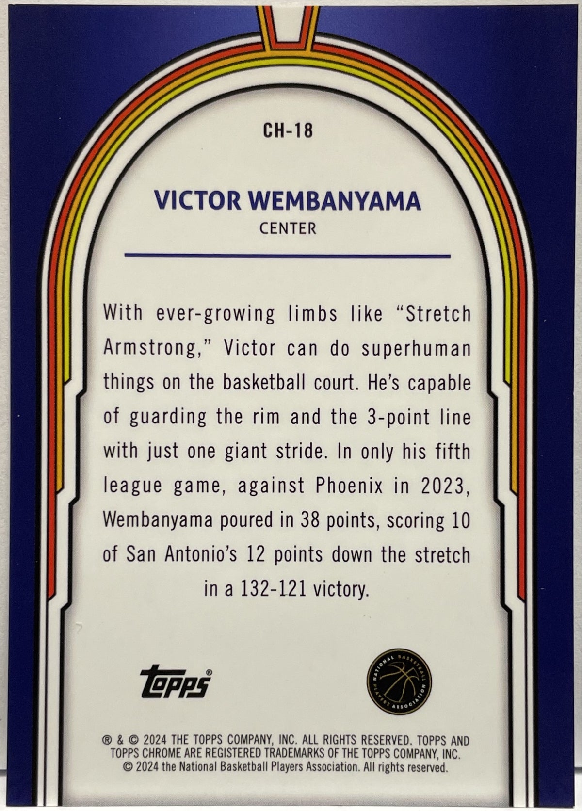 Victor Vembanyama ROokie Cosmic Heroes Topps Chrome NBA Basketball 2023/24