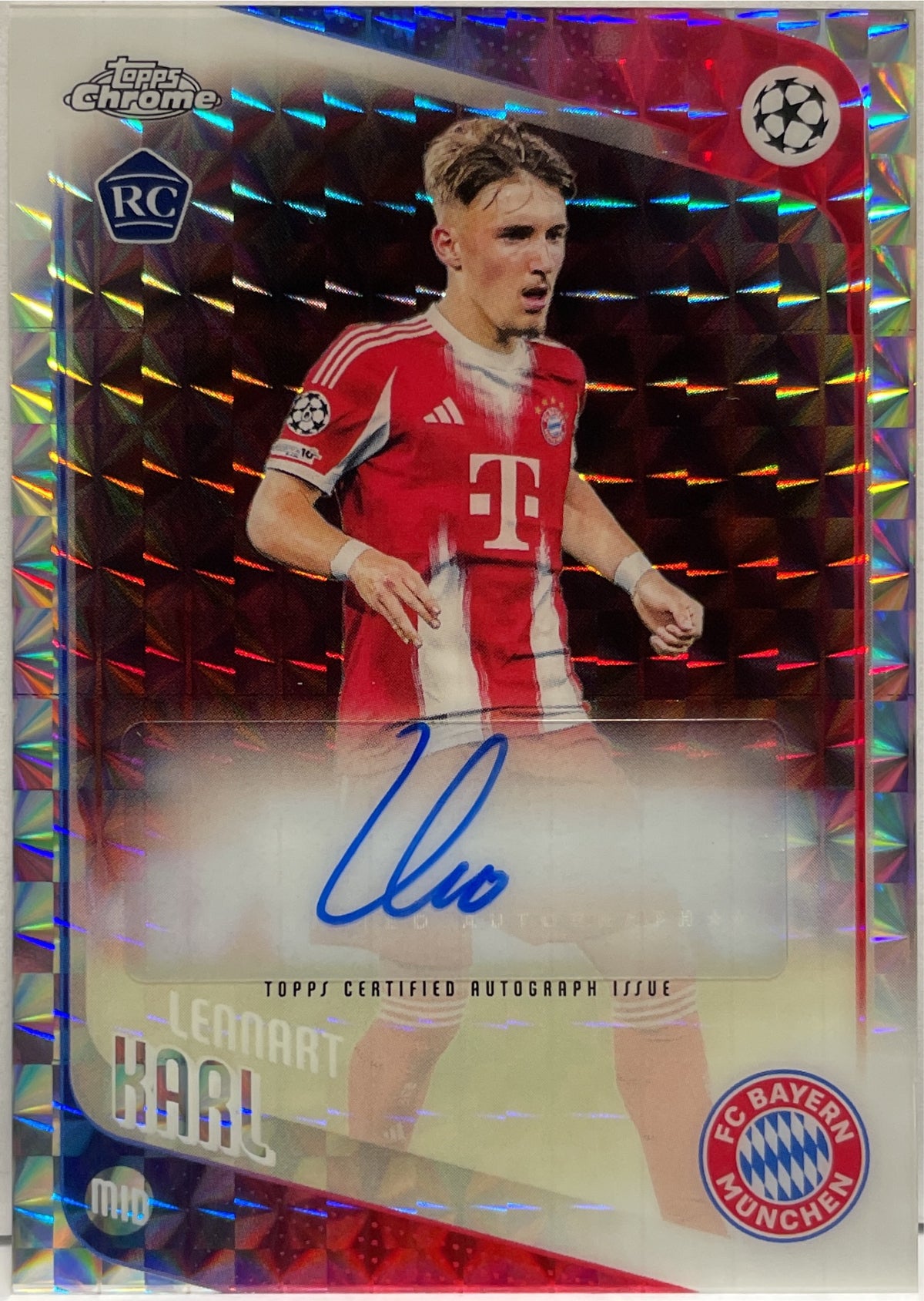 Lennart Karl Rookie Autograph Geometric Topps Chrome UCC 2025/26