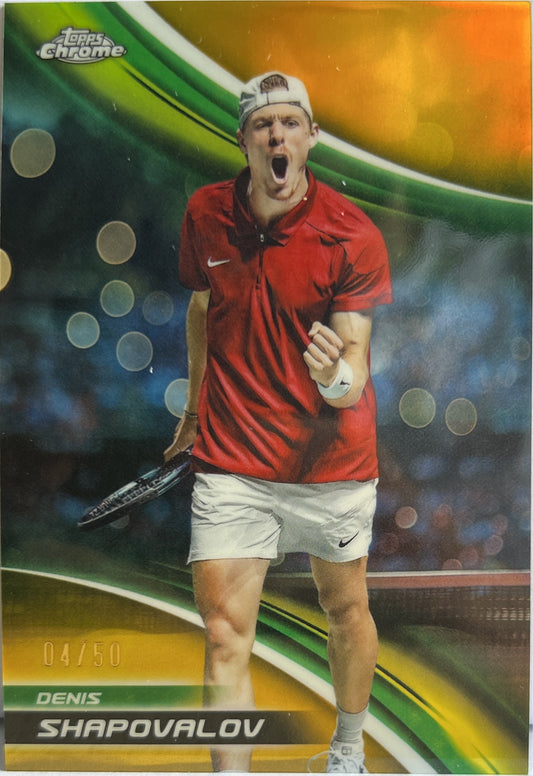 Denis Shapovalov 4/50 Gold Topps Chrome Tennis 2025