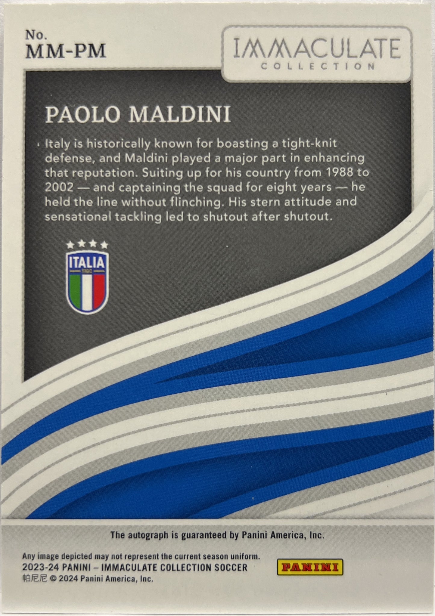 Paolo Maldini 1/5 Autograph Modern Marks Immaculate 2023/24