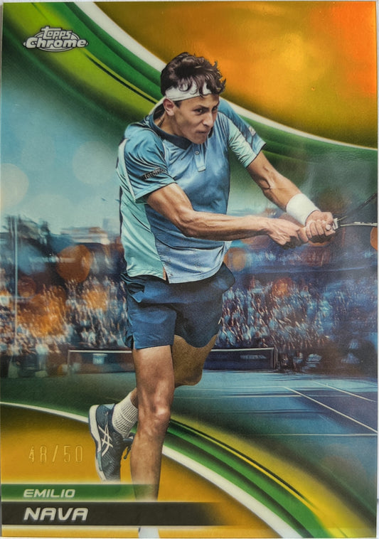 Emilio Nava 48/50 Gold Topps Chrome Tennis 2025