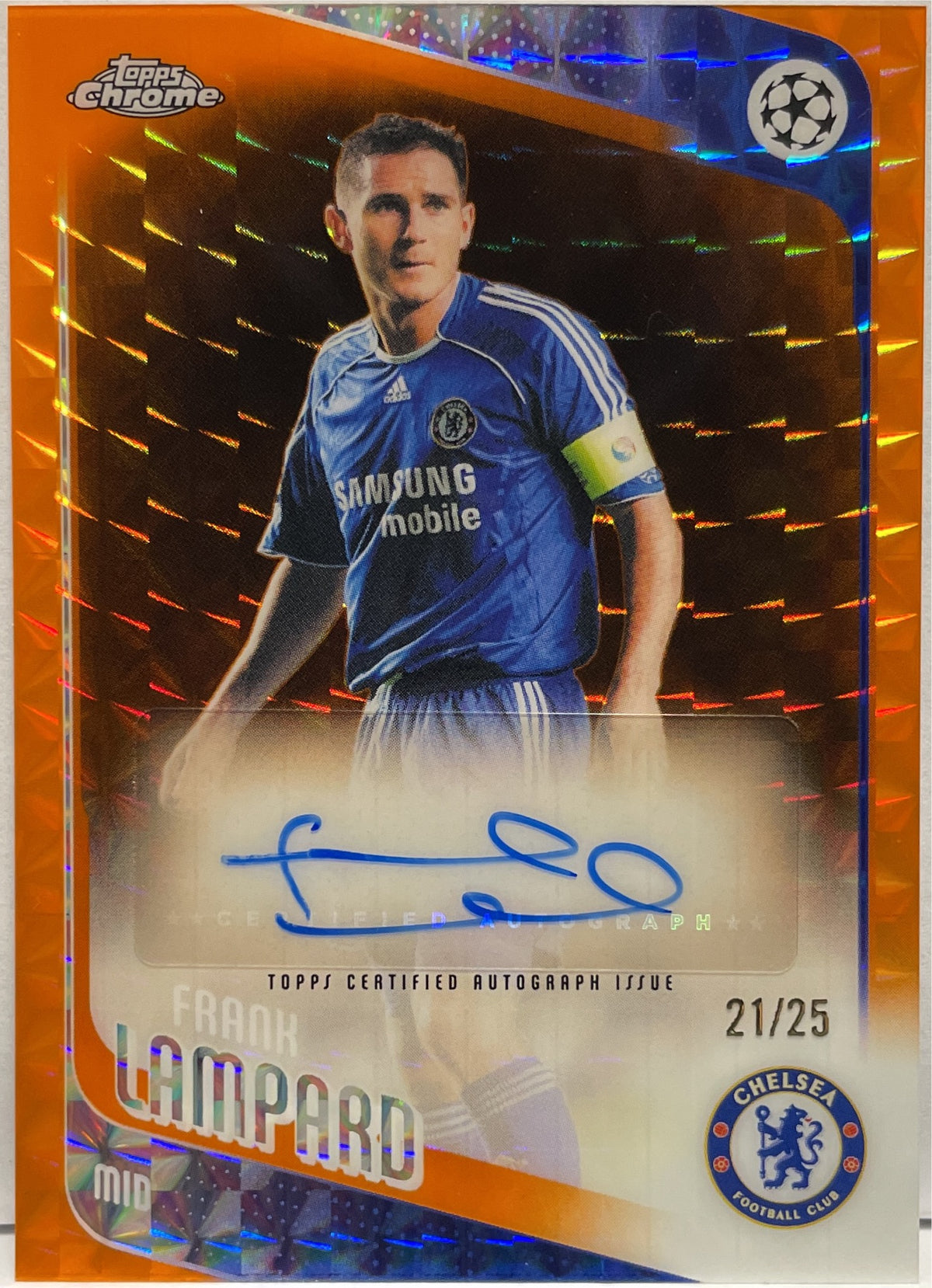 Frank Lampard 21/25 Autograph Geometric Orange Topps Chrome UCC 2025/26