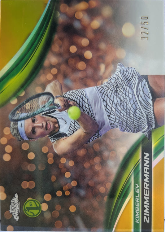 Kimberley Zimmermann 32/50 1ST Gold Topps Chrome Tennis 2025