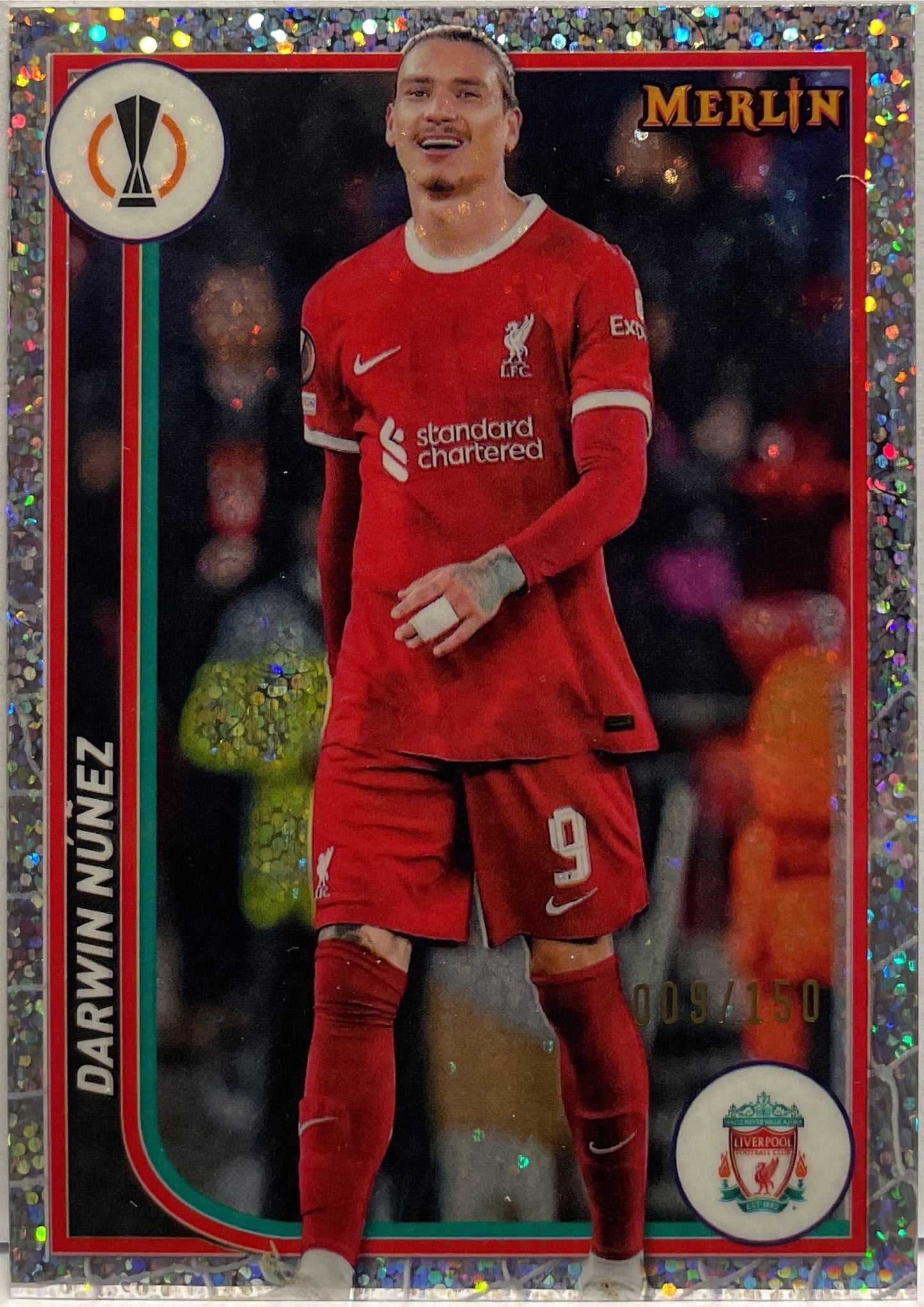 Darwin Nunez 9/150 Speckle Topps Chrome Merlin 2023/24