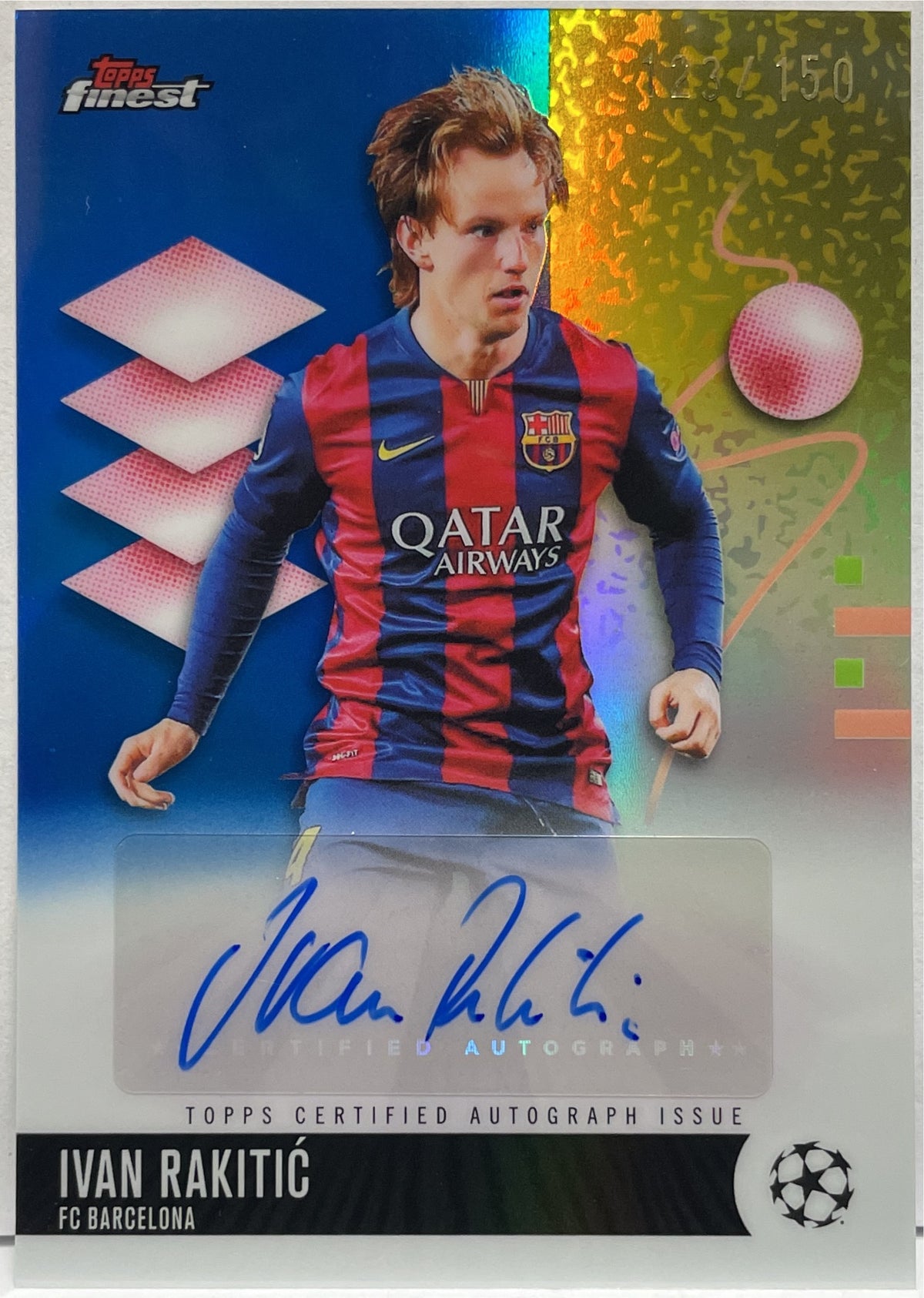 Ivan Rakitic 123/150 Autograph Blue Topps Finest UCC 2025/26