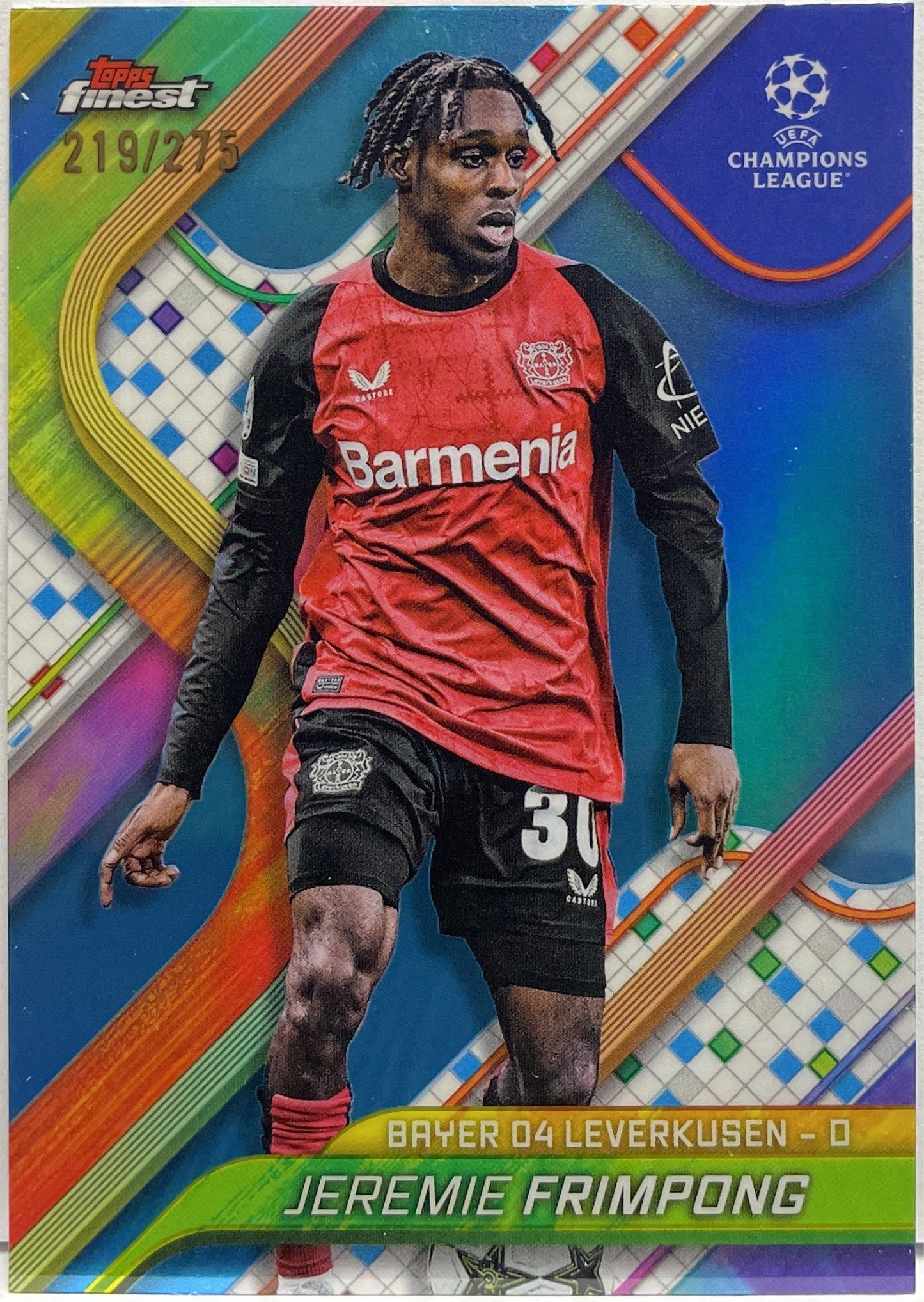 Jeremie Frimpong 219/275 Sky Blue Topps Finest UCC 2024/25