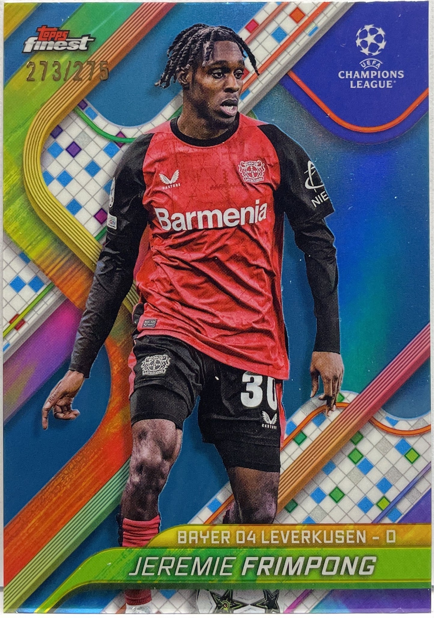 Jeremie Frimpong 273/275 Sky Blue Topps Finest UCC 2024/25