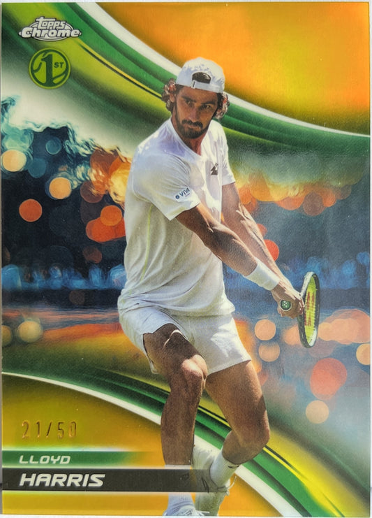 Lloyd Harris 21/50 1ST Gold Topps Chrome Tennis 2025