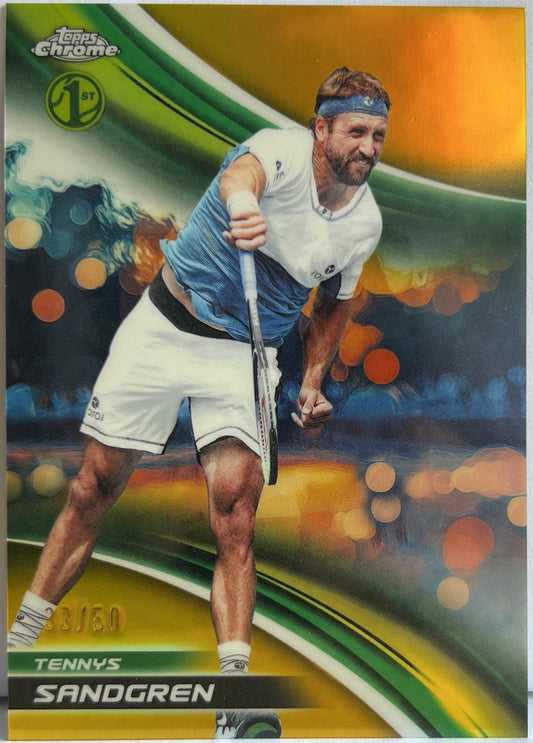 Tennys Sandgren 33/50 1ST Gold Topps Chrome Tennis 2025