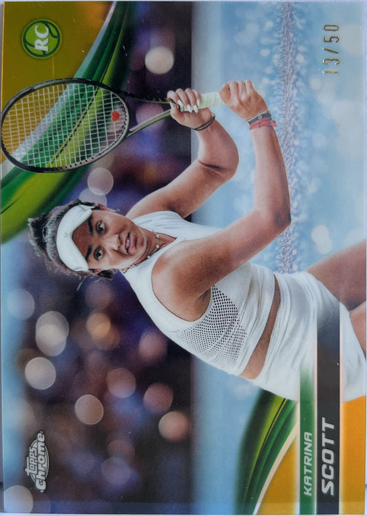Katrina Scott 13/50 Rookie Gold Topps Chrome Tennis 2025