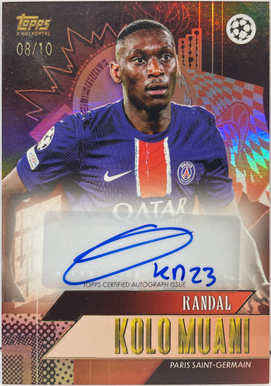 Kolo Muani 8/10 Autograph Topps Gold 2023/24