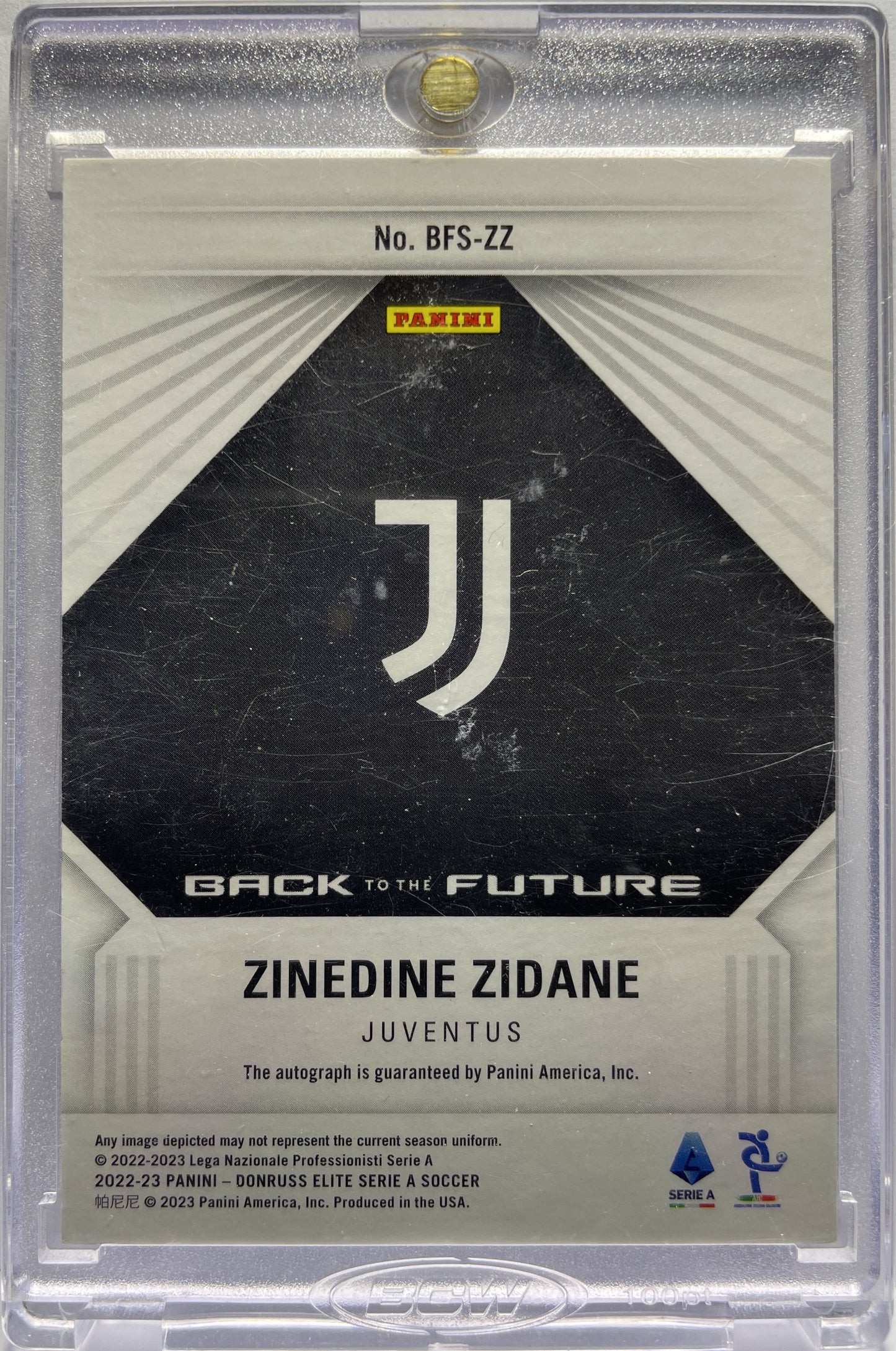 Zinedine Zidane 1/1  Autograph Back To The Future Donruss Elite Serie A 2021/22