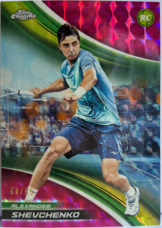 Alexander Shevchenko 64/65 Rookie Pink Geometric Topps Chrome Tennis 2025