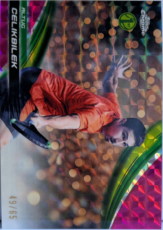 Altug Celikbilek 49/65 1ST Pink Geometric Topps Chrome Tennis 2025