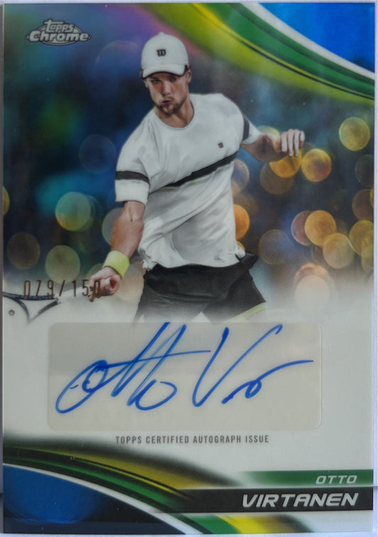 Otto Virtanen 79/150 Autograph Blue Topps Chrome Tennis 2025