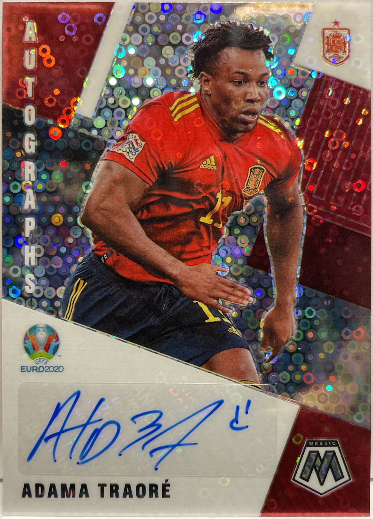 Adama Traore Autograph Circles Panini Mosaic Uefa Euro 2020