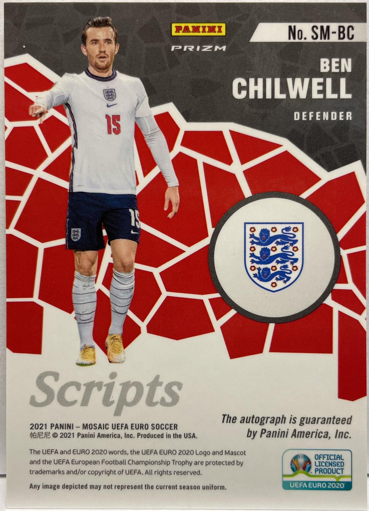 Ben Chilwell Autograph Circles Panini Mosaic Uefa Euro 2020