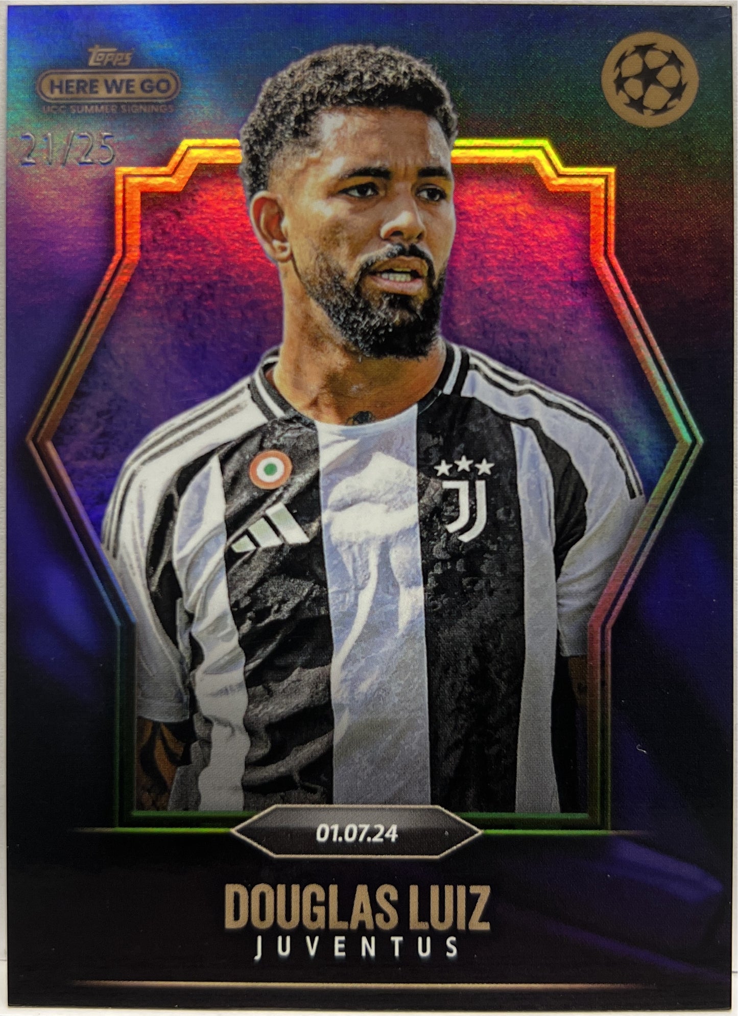Douglas Luiz 21/25 Topps Fabrizio Romano Here We Go 2024