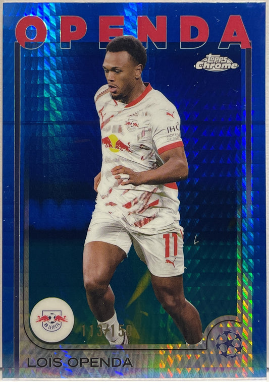 Lois Openda 113/150 Blue Prism Topps Chrome UCC 2024/25