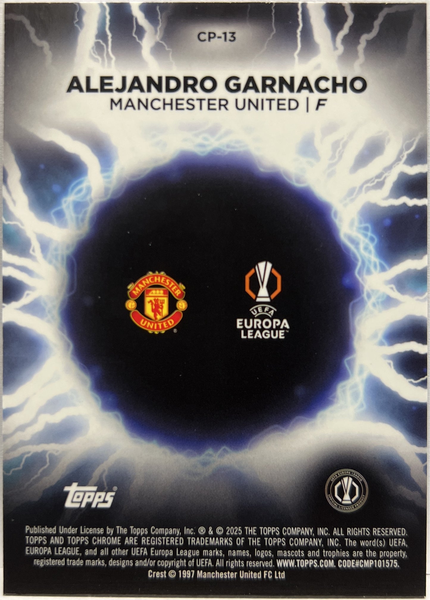 Alejandro Garnacho Circle Of Power Shockwave Topps Chrome UCC 2024/25