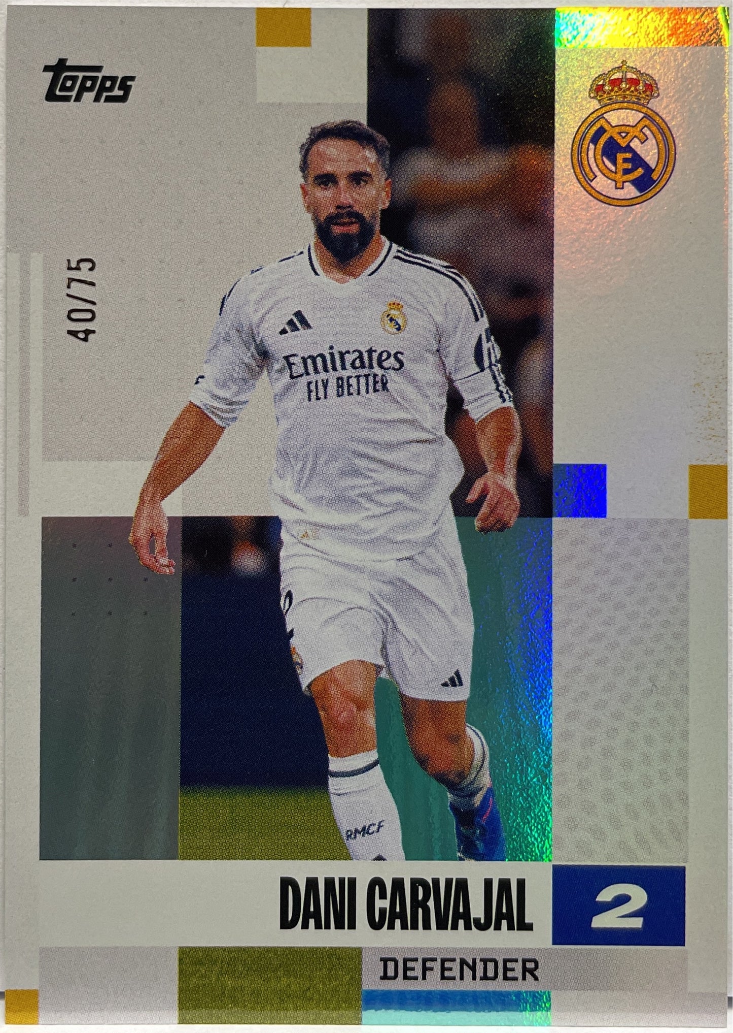 Dani Carvajal 40/75 Aqua Topps Real Madrid Team Set 2024/25