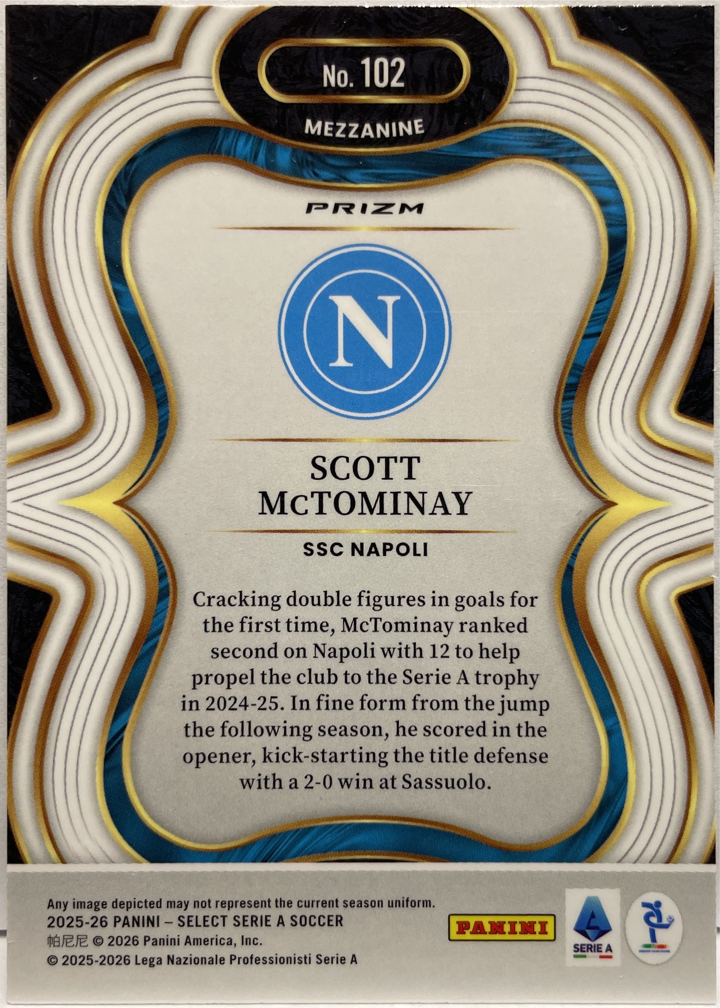 Scott McTominay Mezzanine Peacock Panini Select Serie A 2025/26