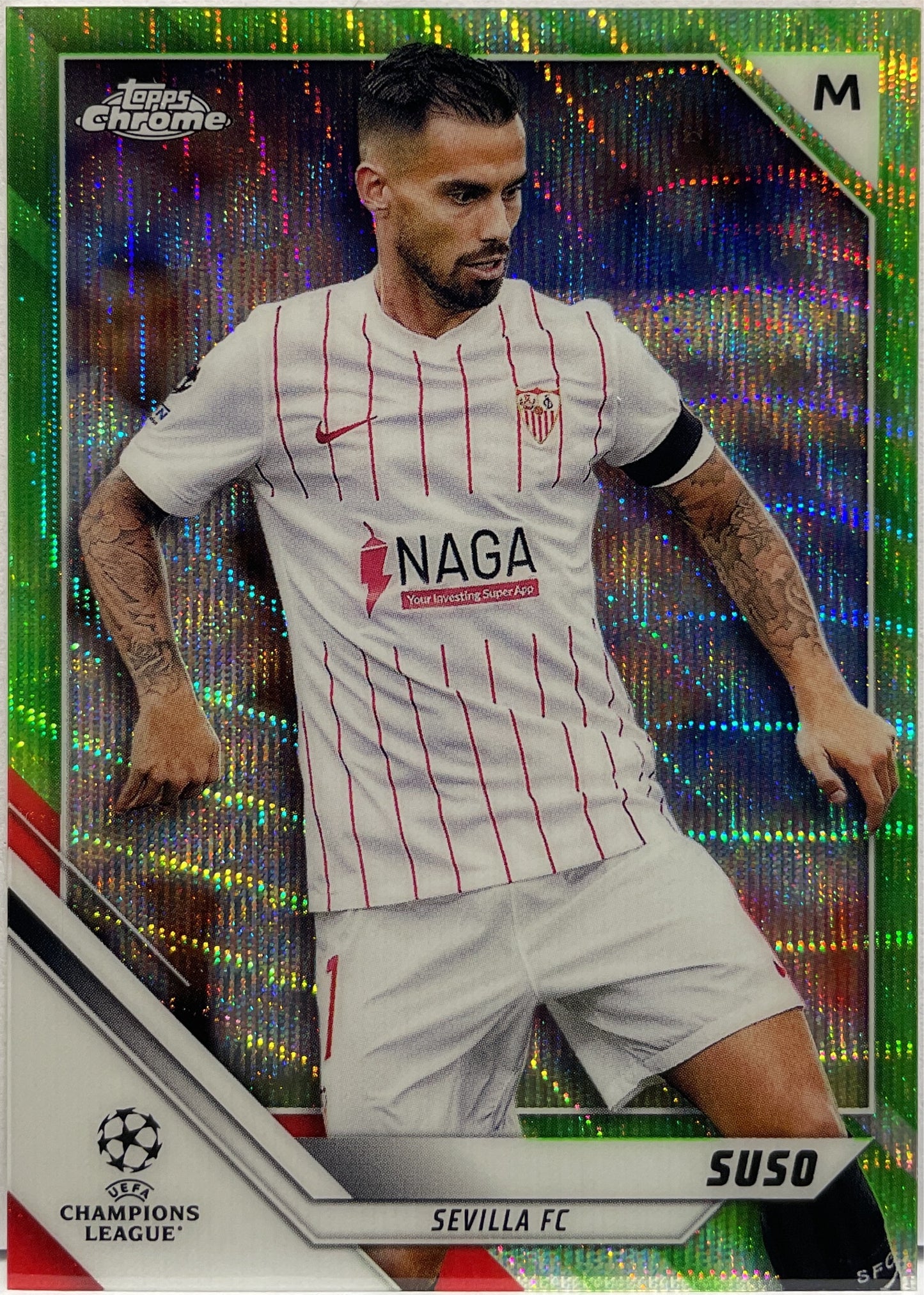 Suso 10/99 Green Shimmer Topps Chrome UCL 2021/22