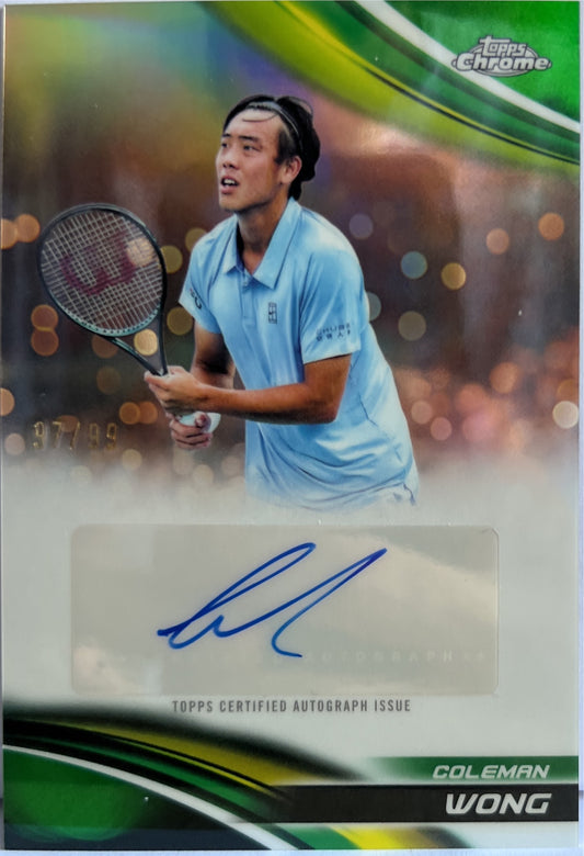 Coleman Wong 97/99 Autograph Green Topps Chrome Tennis 2025