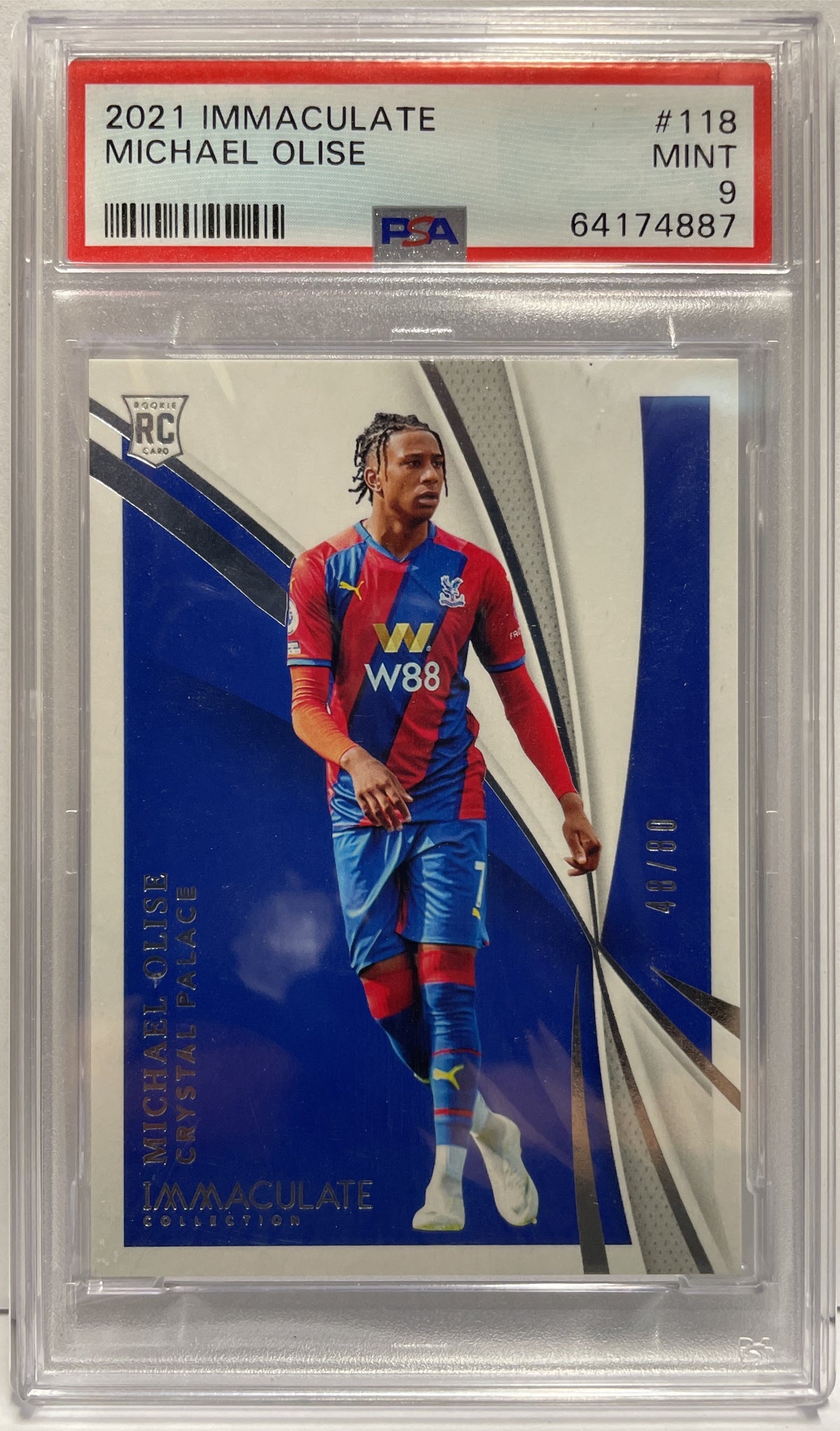 Michael Olise 48/80 Rookie Panini Immaculate 2021 PSA 9