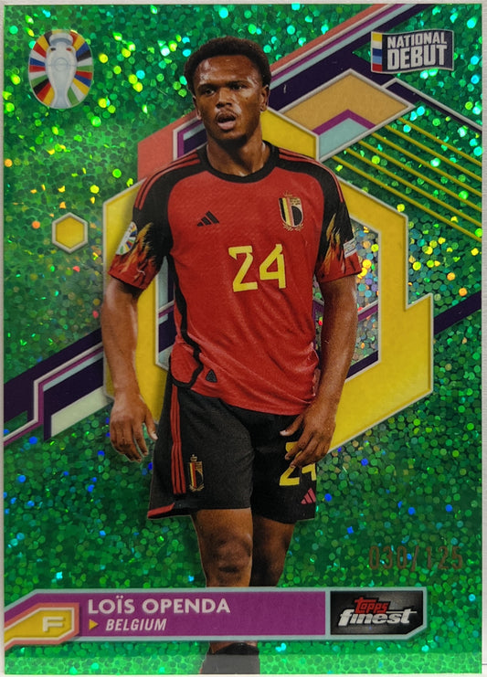 Lois Openda 30/150 National Debut Green Topps Chrome Euro 2024