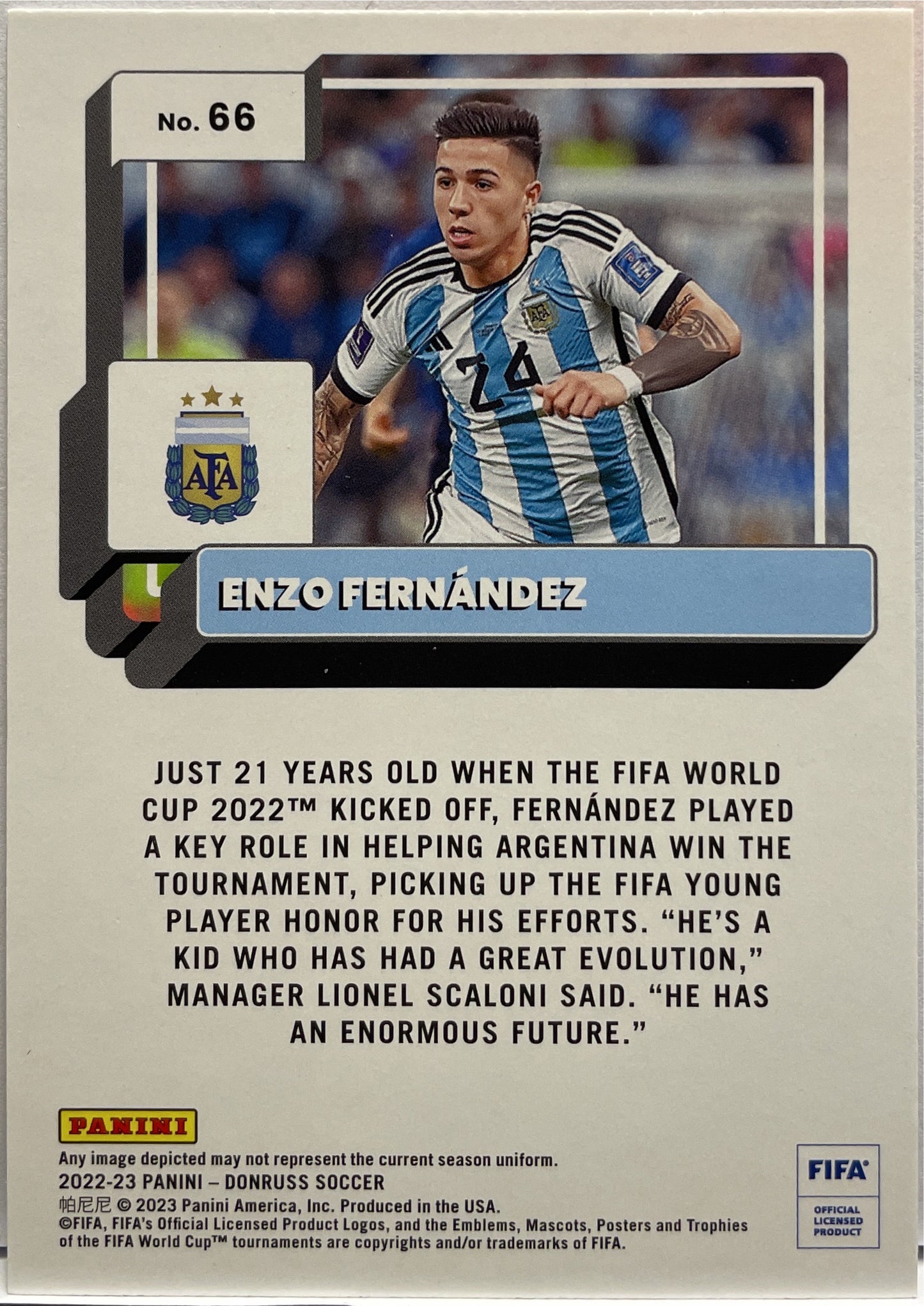 Enzo Fernandez Rookie Orange Donruss Fifa 2022/23