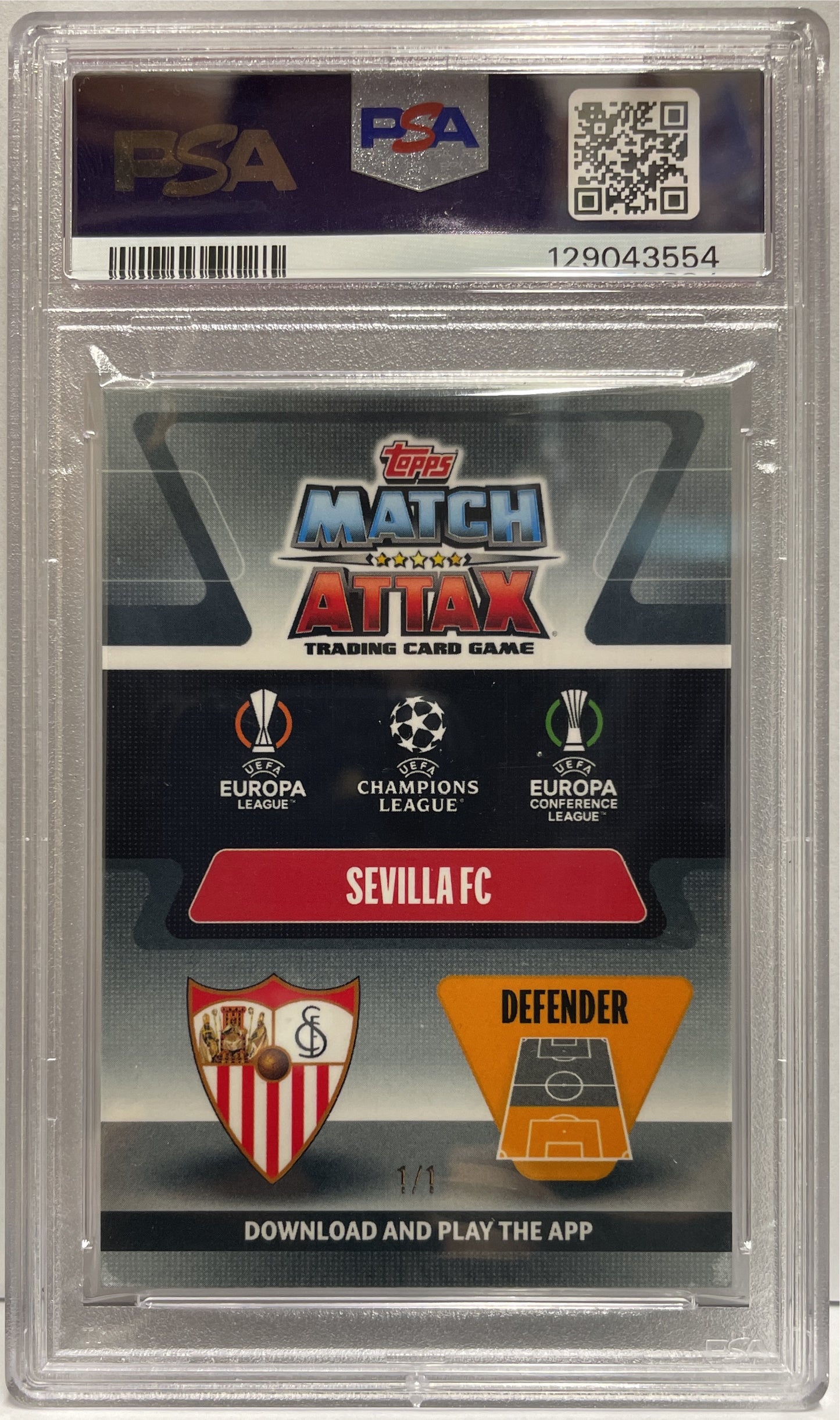 Jules Kounde 1/1 Superfractor Topps Chrome Match Attax 2021 PSA 8