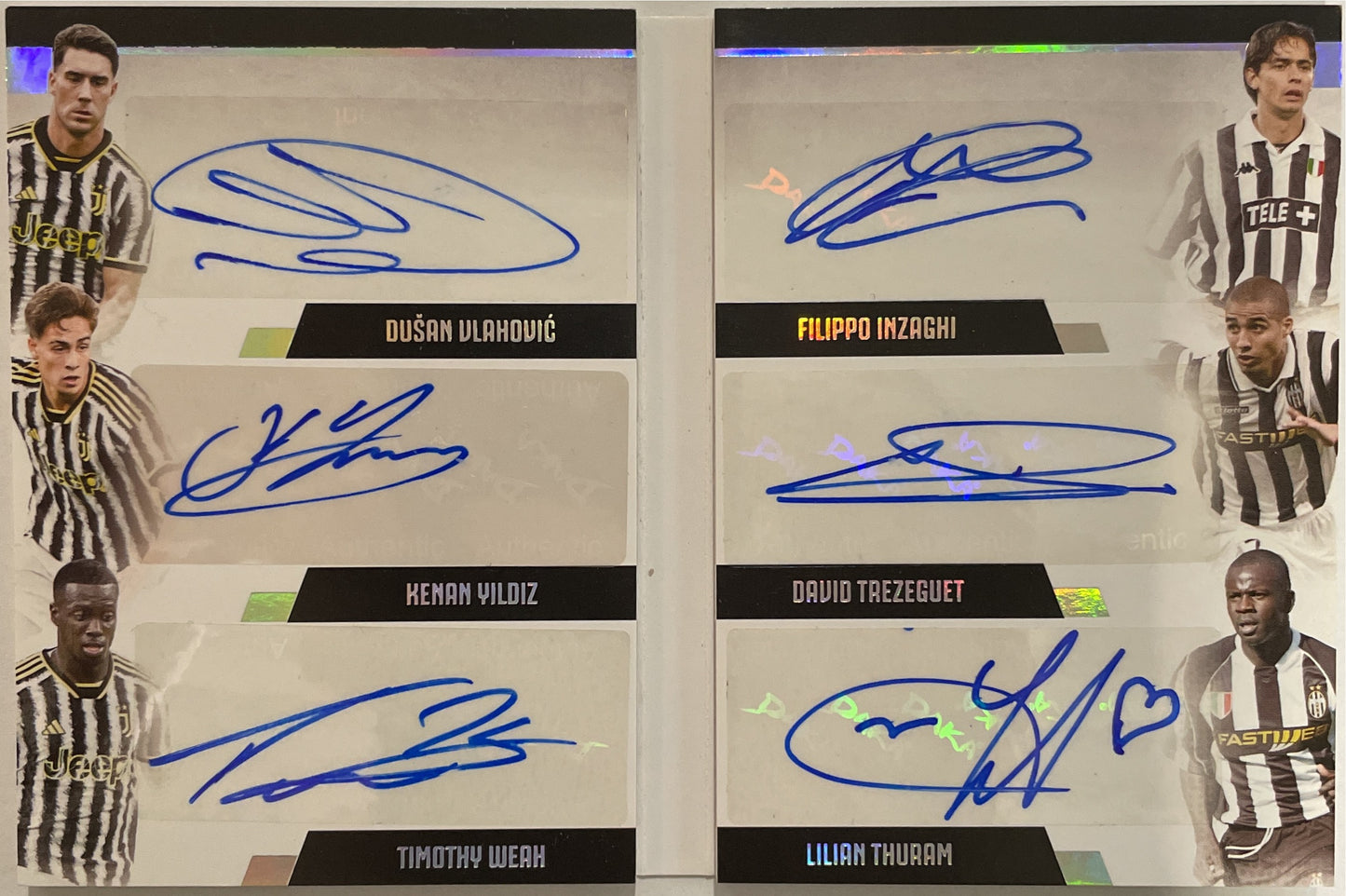 Vlahovic Yildiz Weah Inzaghi Trezeguet Thuram 2/6 Autograph Booklet Daka Juventus 2023/24
