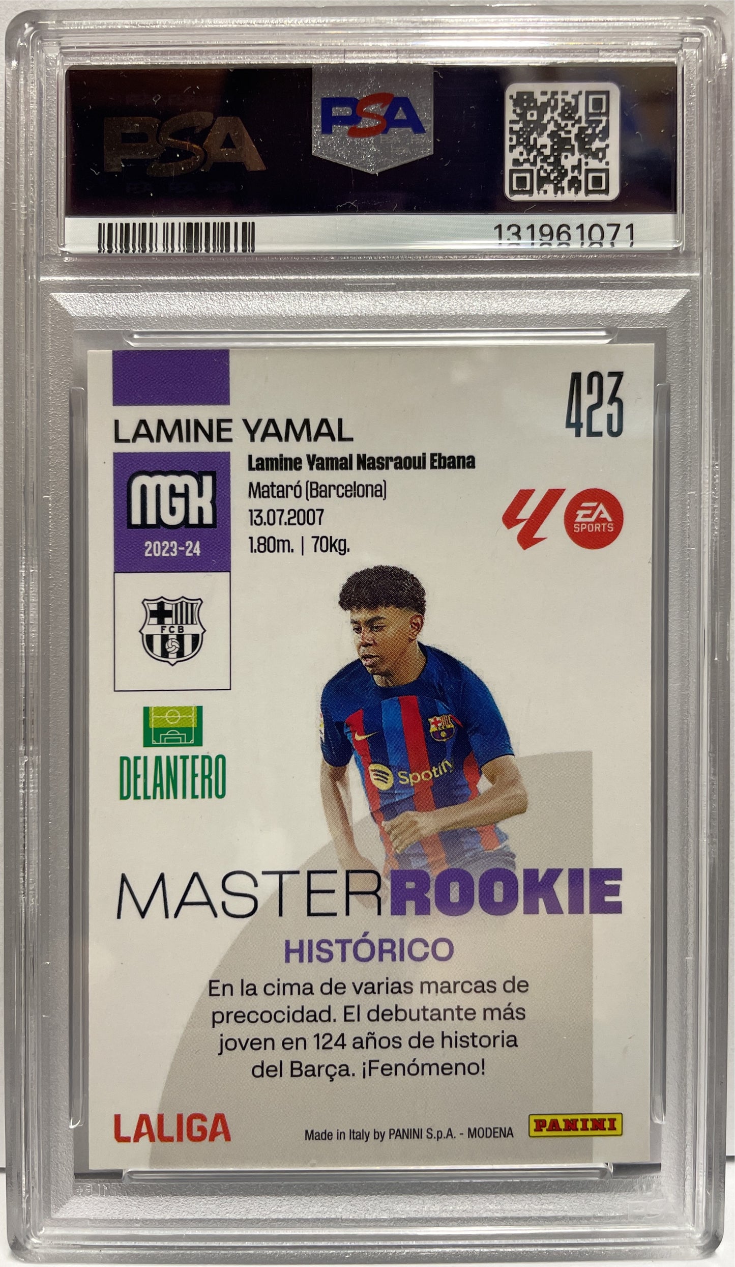 Lamine Yamal Master Rookie Panini Megacrack La Liga 2023/24 PSA 9