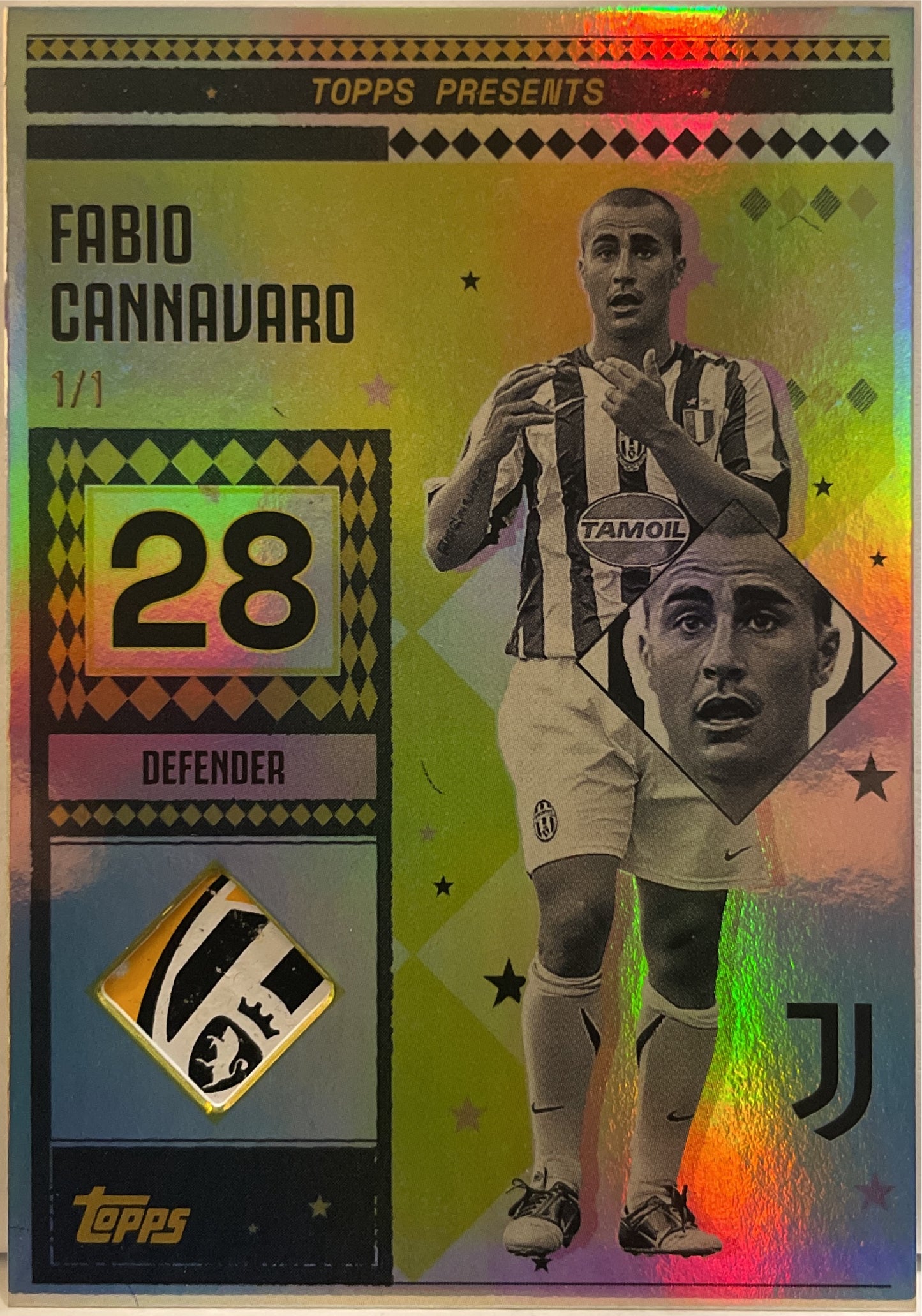 Fabio Cannavaro 1/1 Patch Worn Vintage Lady Relic Topps Juventus Premium Team Set 2024/25