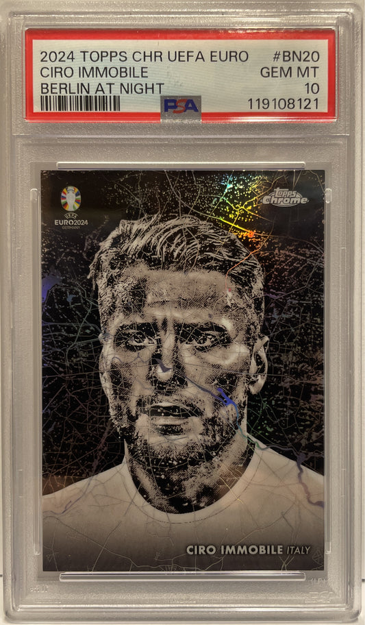 Ciro Immobile Berlin At Night Topps Chrome Uefa Euro 2024 PSA 10