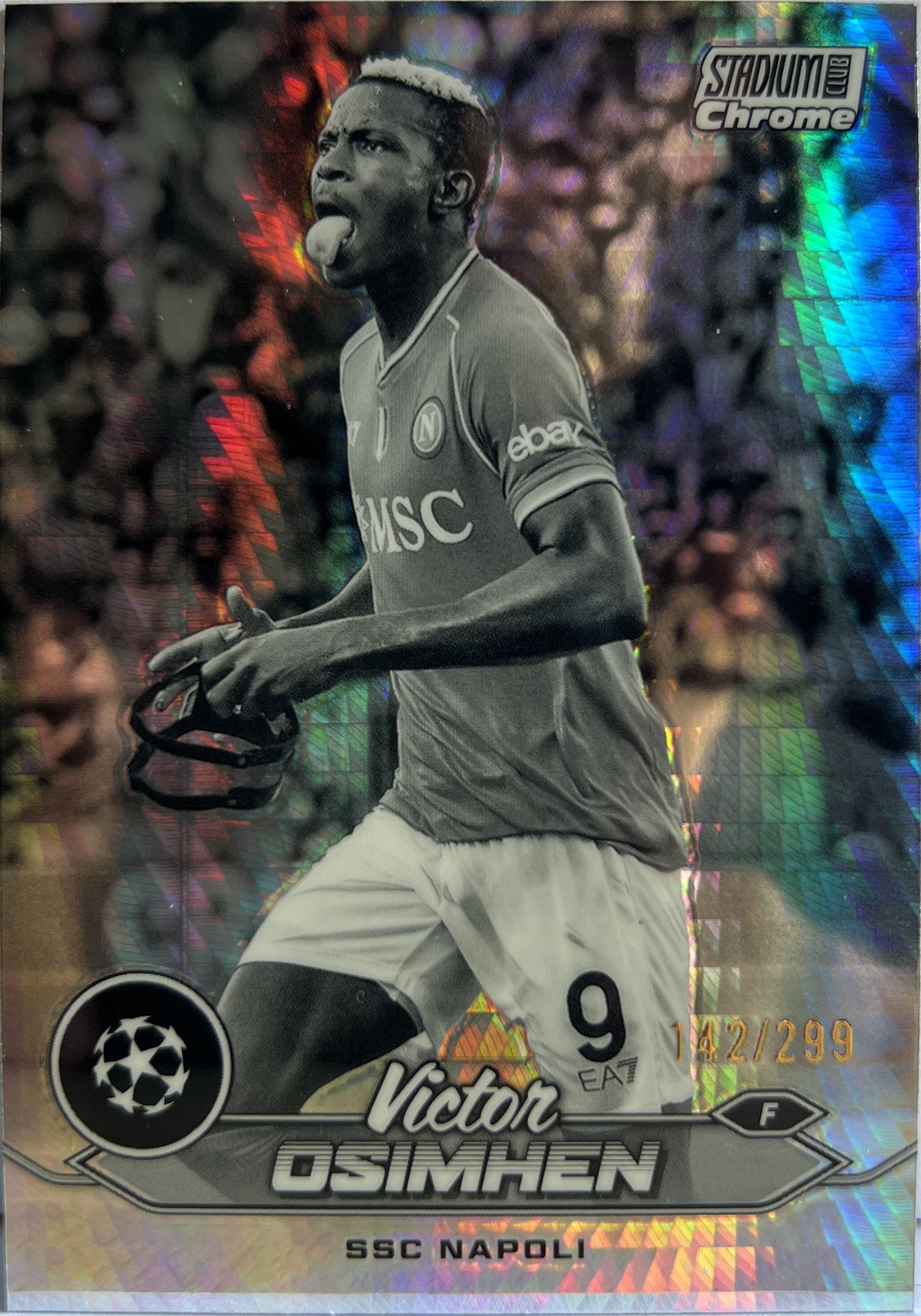 Victor Osimhen 142/299 Black White Topps Stadium Chrome 2023/24