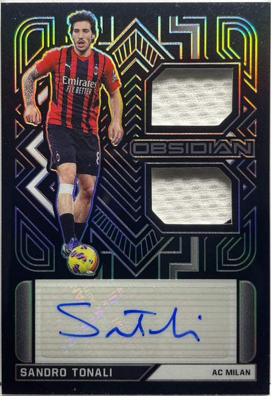 Sandro Tonali 66/149 Patch Autograph Obsidian 2021/22