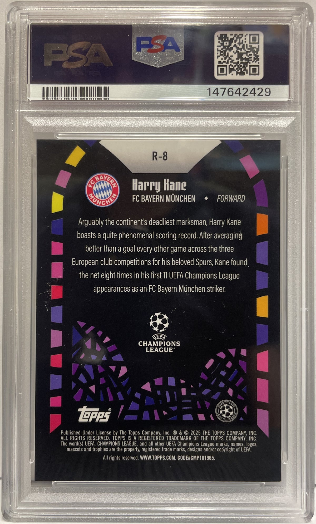 Harry Kane Renaissance Topps Chrome Merlin UCC 2024/25 PSA 9