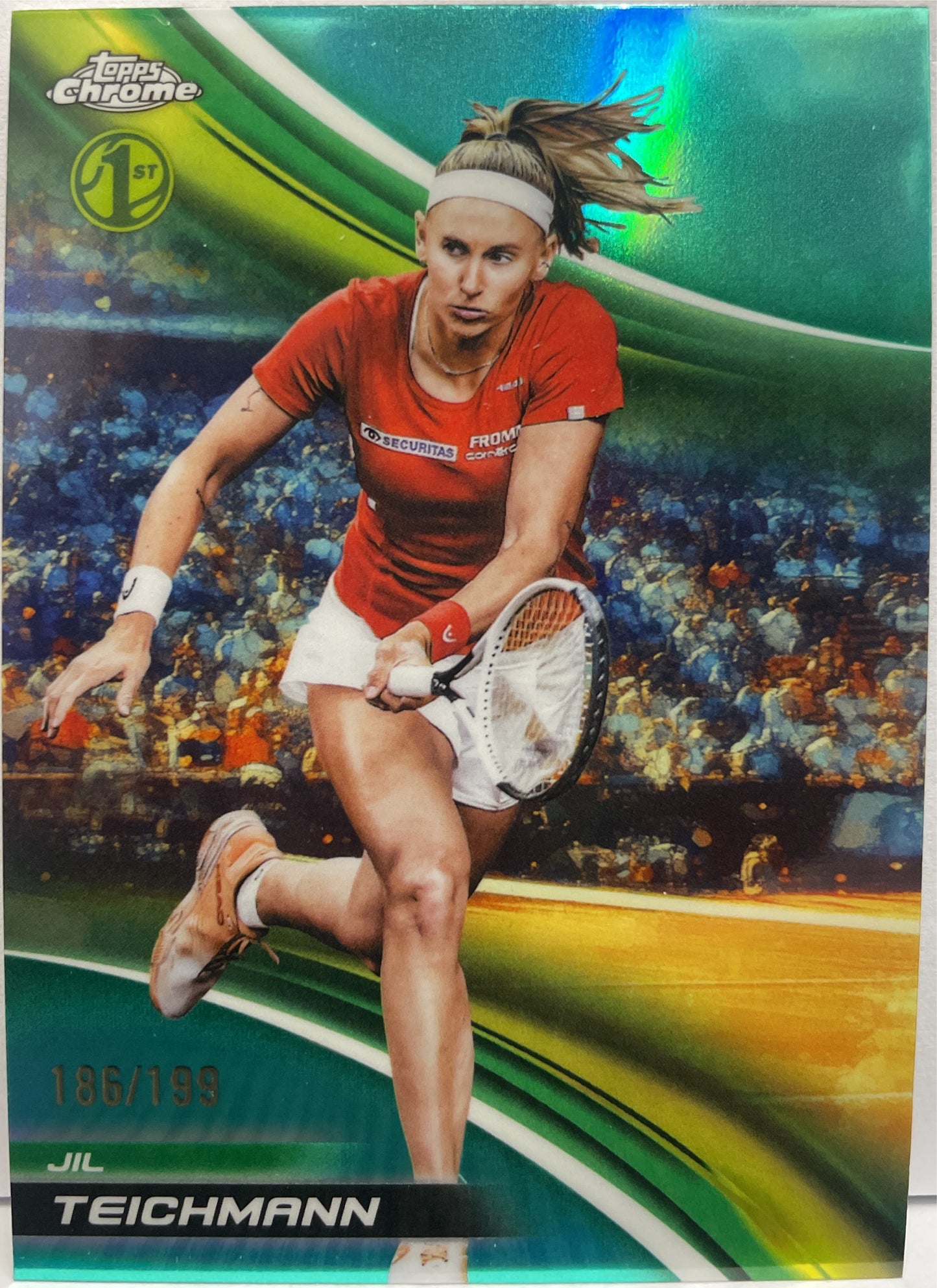 Jil Teichmann 186/199 1ST Aqua Topps Chrome Tennis 2025