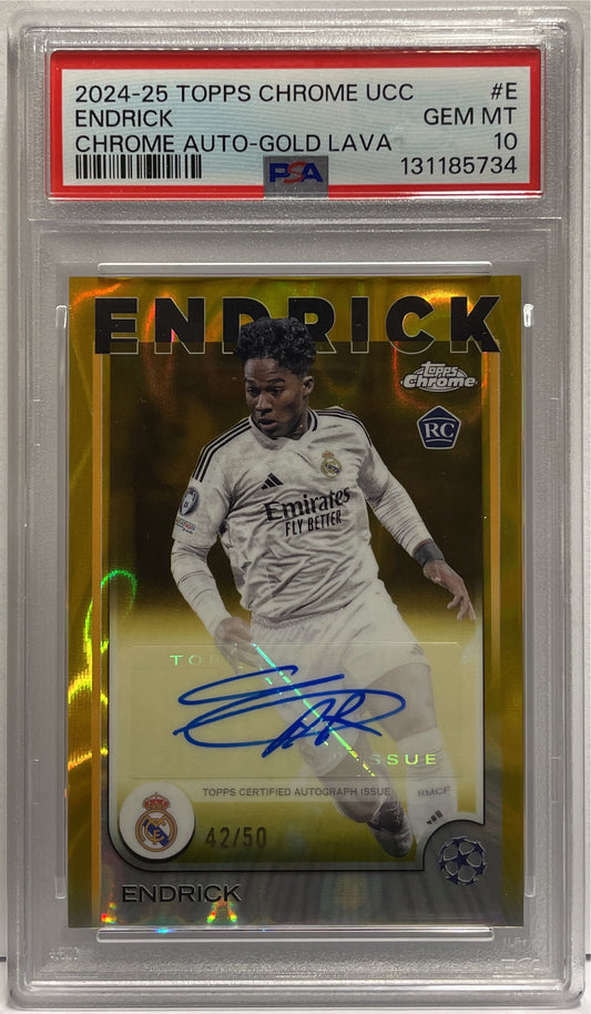 Endrick 42/50 Rookie Autograph Gold UCC 2024/25 PSA 10