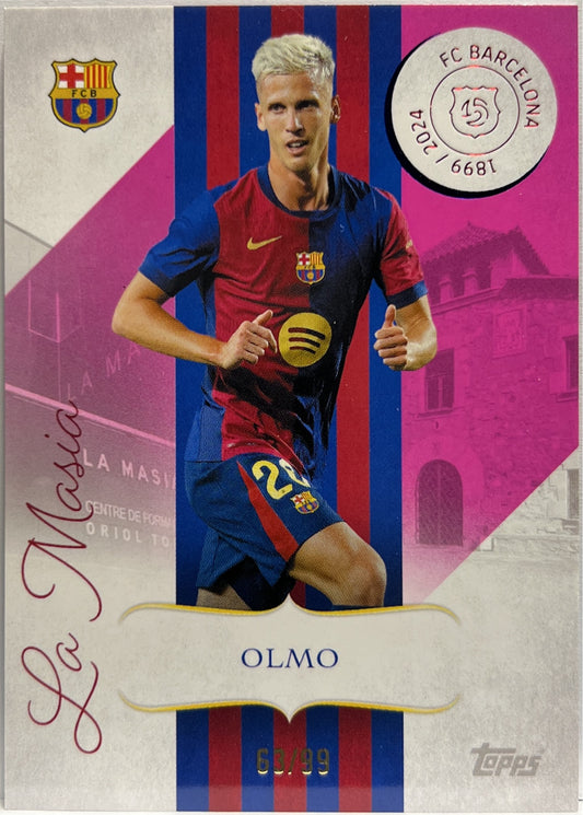 Dani Olmo 63/99 La Masia Pink Topps Barcelona 125 2024/25