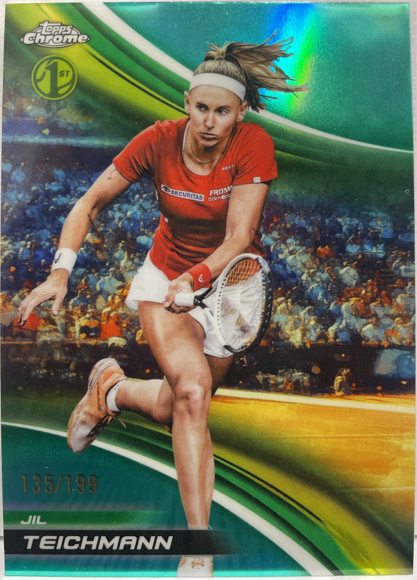 Jil Teichmann 135/199 1ST Aqua Topps Chrome Tennis 2025
