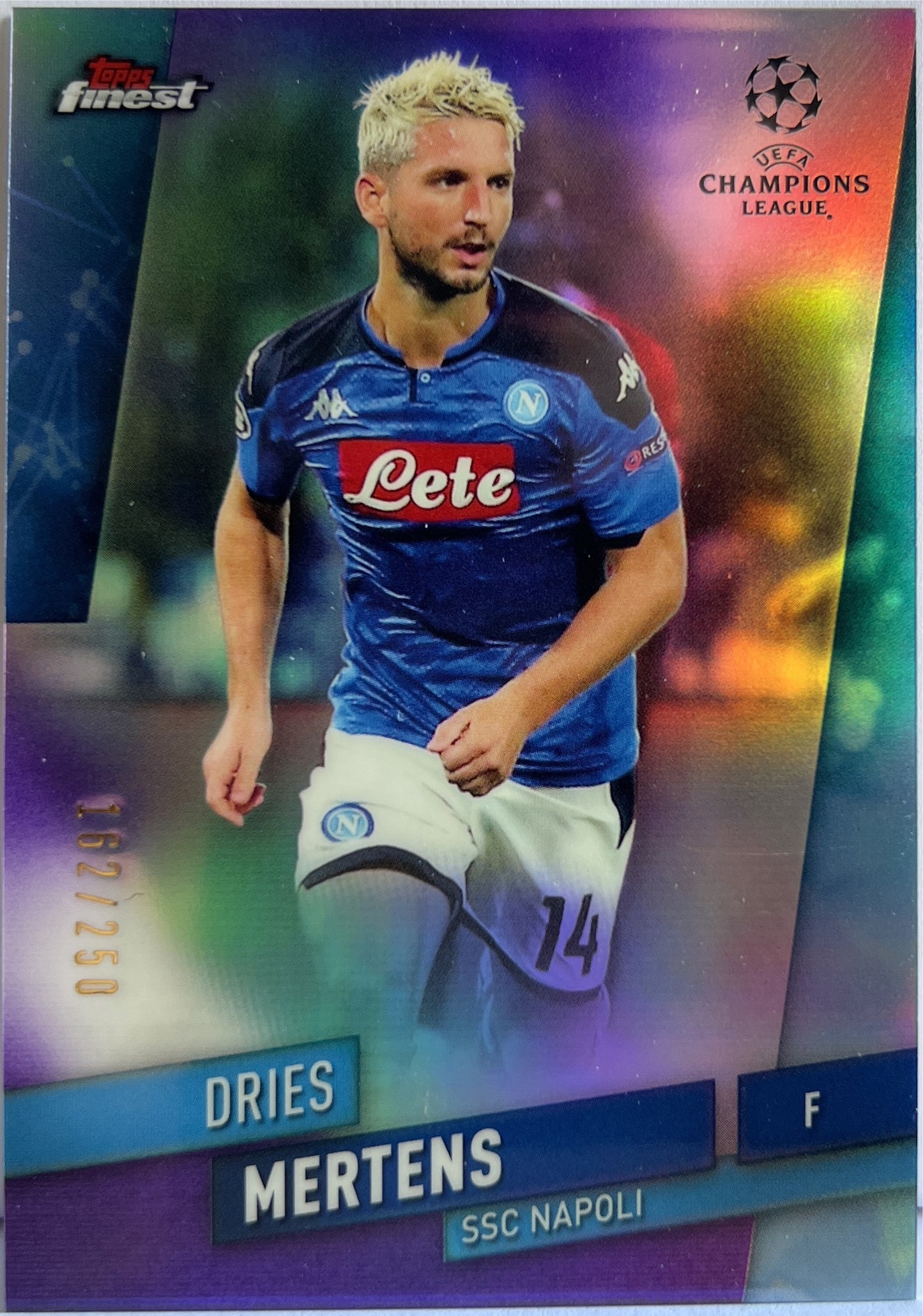 Dries Mertens 162/250 Purple Topps Finest UCL 2019/20