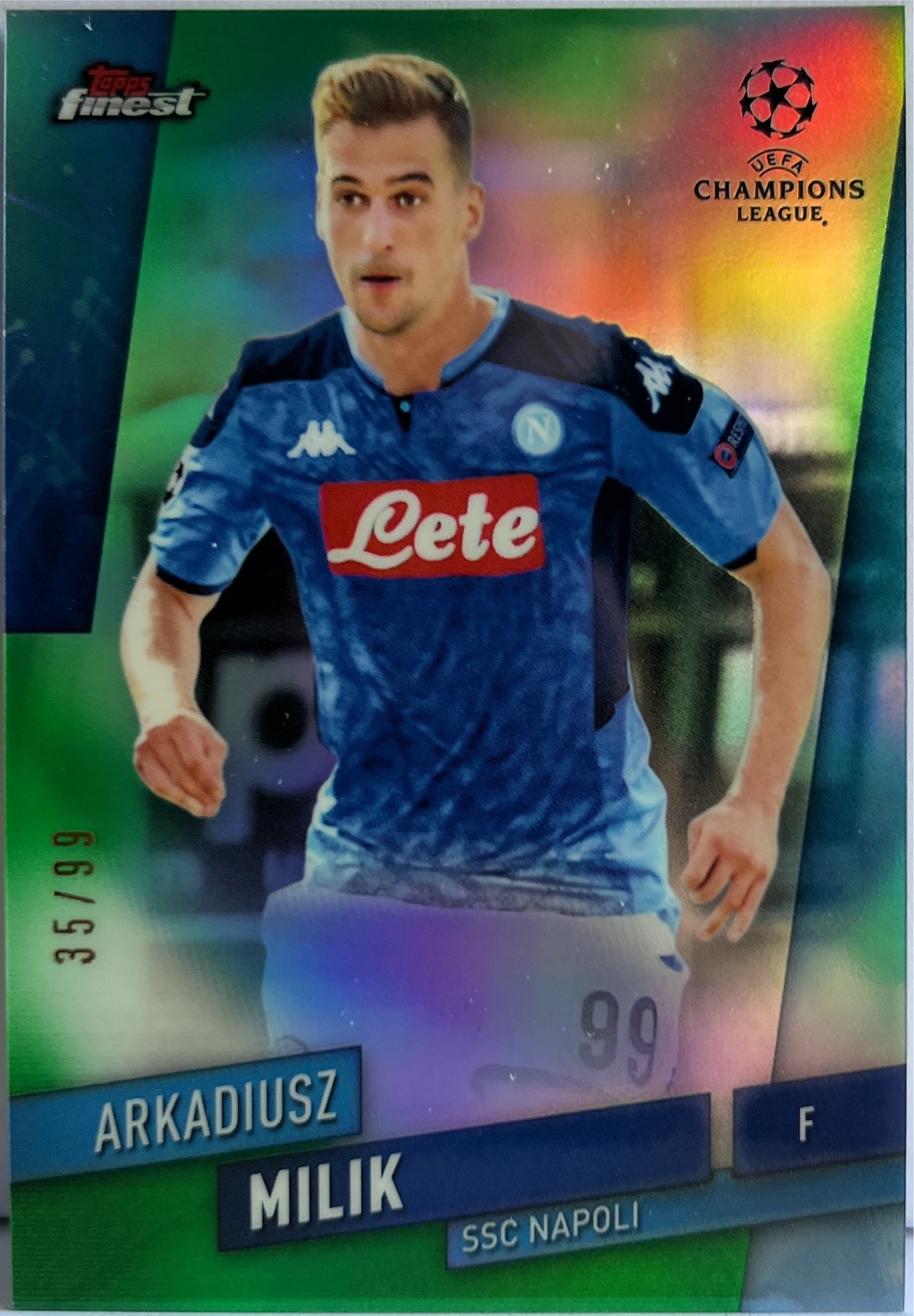 Arkadiusz Milik 35/99 Green Topps Finest UCL 2019/20